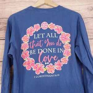 SIMPLY SOUTHERN COLLECTION LET ALL THAT YOU DO BE DONE IN LOVE TSHIRT SZ M